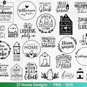 Plotterdatei Home svg -  Zuhause Schriftzug Sprüche svg - Clipart Plotterdatei Deutsch - Cricut Silhouette Studio Plotterdatei - digital