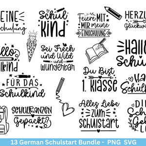 German Plotterdatei Einschulung svg png - Schulstart svg -  Schulanfang Sprüche - Cricut Silhouette - Einschulung Geschenk Schulanfang png