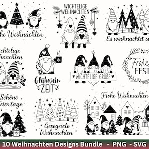 File plotter natalizio in formato SVG, Case di Natale, Natale in formato SVG, Laser di Natale, Cricut in formato SVG, Gnomo di Natale in formato SVG, Gnomo
