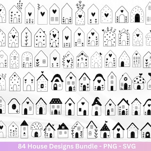 Häuser Plotterdateien Svg - Plotterdatei Home - Weihnachten Häuser svg - Blumen Häuser - Silhouette  Cricut - Laserdatei Häuser - Haus Svg