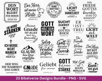 Plotter file Bible verses German - Christian SVG bundle - Jesus svg - Faith svg - God svg - Religious svg - Bible verse svg - Cricut svg