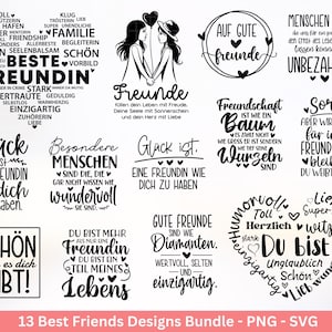 Fichier de traceur allemand Meilleur ami - Cadeau ami - Fichier laser - Sœur SVG - Dictons d'amitié - Amitié SVG - Cricut SVG