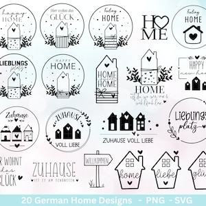 Plotterdatei Home svg -  Zuhause Schriftzug Sprüche svg - Clipart Plotterdatei Deutsch - Cricut Silhouette Studio Plotterdatei - digital