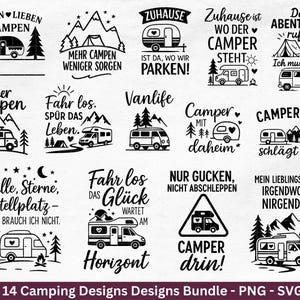 German plotter file Camping Svg Caravan Svg , Plotter file Camper, Camping sayings , Svg file Camping Motorhome , Laser file Camping