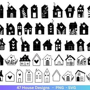 Case Plotter File Svg Png - Plotter File Home - Case di Natale in formato SVG - Case di fiori - Silhouette Cricut Download - Pacchetto casa