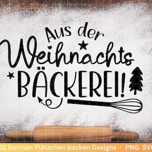 Deutsche Plotterdatei backen Weihnachten backen svg Bundle Plätzchen