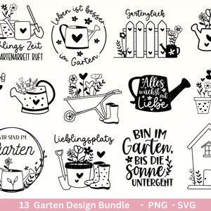 Fichier de traceur allemand jardin - décoration de jardin - printemps svg - Cricut Silhouette - endroit préféré - brouette - cadeaux de jardin - amour du jardin