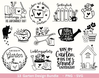 German plotter file garden - garden decoration - spring svg - Cricut Silhouette - favorite place - wheelbarrow - garden gifts - garden love
