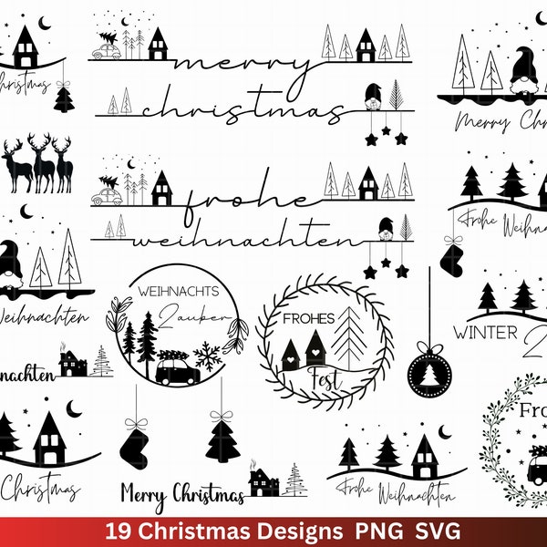 Weihnachten  Plotterdatei Svg Png - Plotterdatei Home - Schriftzüge Weihnachten deutsch - Silhouette Cricut Download - Weihnachtsgeschenk