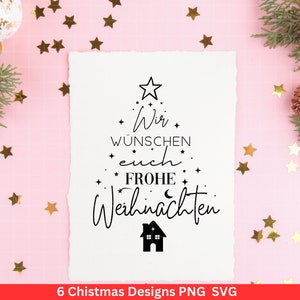 Christmas plotter file svg png plotter file home lettering christmas german silhouette cricut download christmas houses image 4