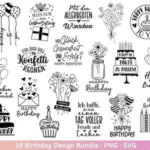 Archivo de trazador de cumpleaños - Frases de cumpleaños SVG - Cumpleaños SVG - Cricut Silhouette - Letras de cumpleaños - Digistamp - Archivo láser