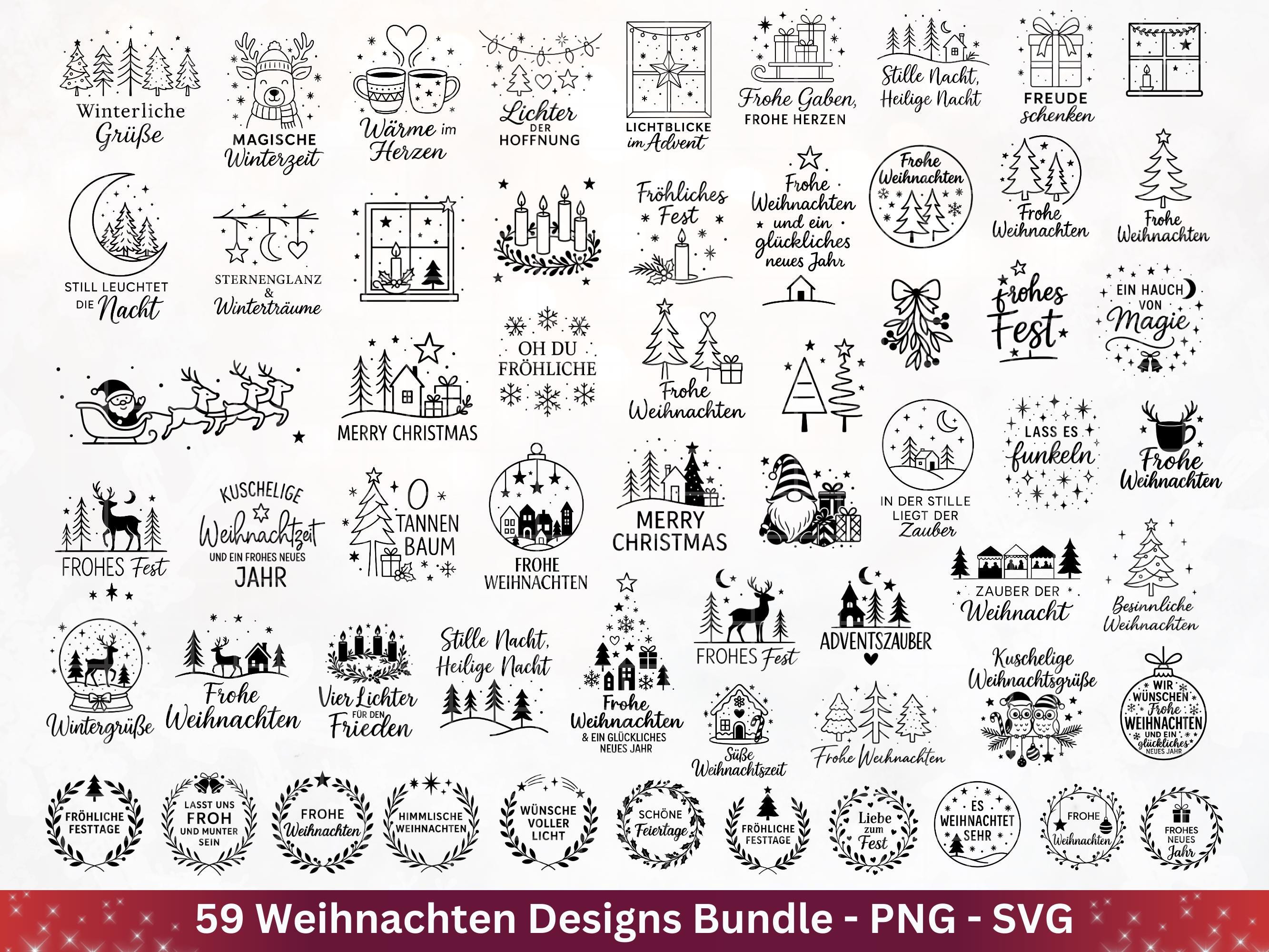 Christmas SVG Plotter File Bundle – Christmas Houses | Christmas Laser File | Home SVG | Cricut SVG | German | Christmas Decorations | Winter