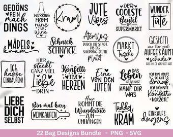 German sayings for bags plotter file - bag sayings svg - jute bag plotting svg - Cricut Silhouette - One of the jute bags - Gift