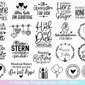 Archivo de trazador de cumpleaños - paquete svg de cumpleaños - refranes de cumpleaños svg - silueta cricut de cumpleaños - estrella de la suerte - imágenes prediseñadas de cumpleaños