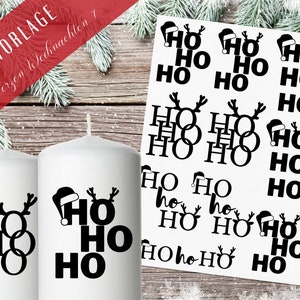 Stumpenkerzen Weihnachten PDF Vorlage - Kerzentattoo Kerzensticker - Weihnachtszauber - Adventskerzen - Winterlicht - Große Kerzen gestalten
