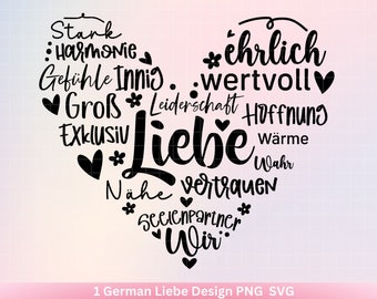 German plotter file love - plotter file heart svg - love sayings svg - German sayings svg - plotter file birthday - Cricut file