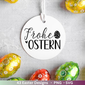 Deutsche Ostern Plotterdatei Bundle svg Ostern Designs deutsch Ostern Cricut Silhouette Ostern Schriftzüge Digistamp Frohe Ostern Bild 7