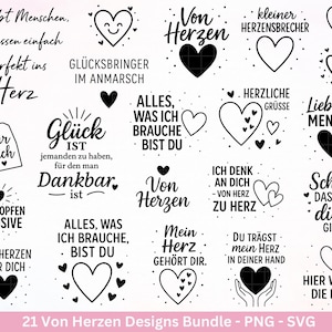 Duitse plotterbestand Herzensmensch-Danke Svg - Beste Vriend Svg - From the Heart Svg Cricut - Favoriete persoon Svg - Kerstcadeau