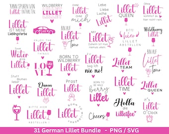 German Lillet svg png bundle - Wildberry Lillet svg - Alcohol svg - Cricut Silhouette Studio plotter file SVG - Digital - Shirt Design svg