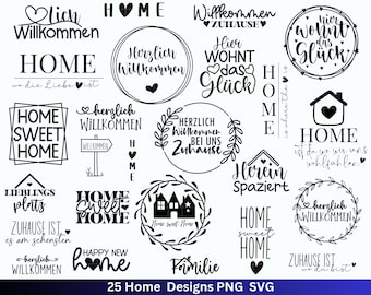 Plotter file Home SVG - Home lettering sayings SVG - Clipart plotter file German - Cricut Silhouette Studio plotter file - digital
