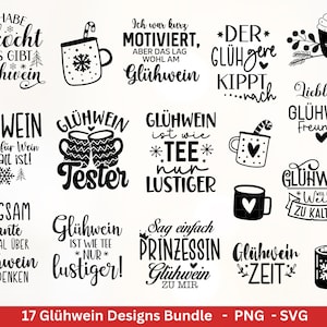 Plotterbestand glühwein - glühweinbekers uitspraken - glühwein belettering - plotterbestand Kerstmis - laserbestand glühwein - Cricut Silhouette
