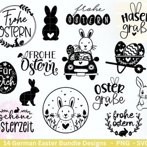 German Easter Plotter File Bundle svg - Easter Designs German - Easter Cricut Silhouette - Easter Lettering - Digistamp Easter