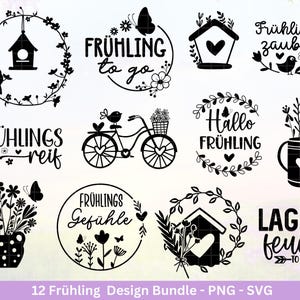 Plotterdatei Frühling - Hallo Frühling - Laserdatei Frühling - Cricut Svg - Ostern Svg - Frühling to go -Frühlings Bundle - Frühling Svg