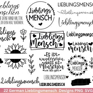 Deutsche Plotterdatei Lieblingsmensch - Du bist toll - Cricut Silhouette Studio Plotterdatei - Herzmensch Geschenk - Mit Liebe SVG Bundle