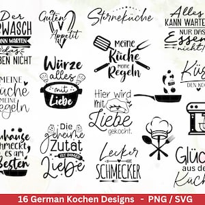 Arquivo plotter alemão cozinha svg - pacote svg de culinária - chef svg - cozinha de provérbios alemães - arquivo plotter SVG do Cricut Silhouette Studio