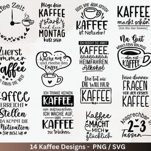 Café de archivo de trazador alemán - paquete de café svg - taza de café svg - café de refranes alemanes - Cricut Silhouette - beber café divertido
