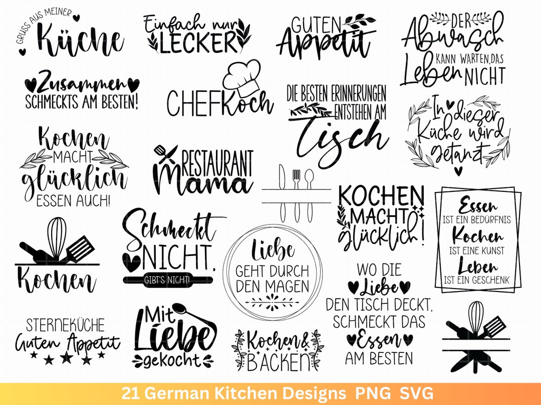 Deutsche Plotterdatei Küche Svg Kochen svg Bundle Chefkoch svg Deutsche ...