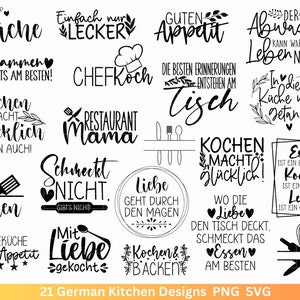 Deutsche Plotterdatei Küche Svg  - Kochen svg Bundle - Chefkoch svg -  Deutsche Sprüche Küche - Cricut Silhouette Studio Plotterdatei SVG