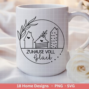 Plotterdatei Home svg Zuhause Schriftzug Sprüche svg Clipart Plotterdatei Deutsch Cricut Silhouette Studio Plotterdatei digital Bild 2