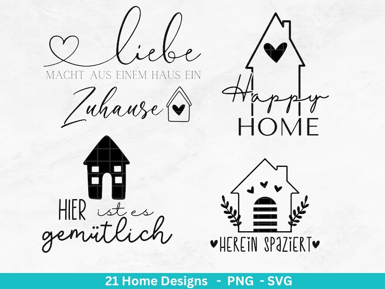 Plotter file Home svg Home lettering sayings svg Clipart plotter file German Cricut Silhouette Studio plotter file digital image 9