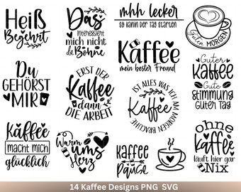German plotter file coffee - coffee svg bundle - coffee cup svg - German sayings coffee - Cricut Silhouette Studio plotter file SVG