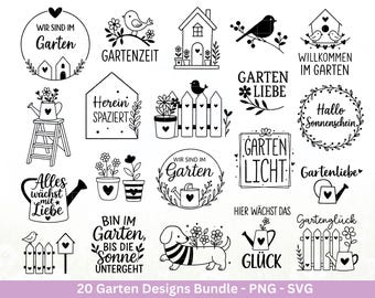 Garden Plotter File Bundle – Spring SVG | Garden Love Quotes, Flowers & Watering Can | Garden Happiness Decor | Bird Fence House | Cricut Laser File