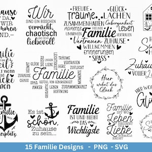 Deutsche Plotterdatei Familie- Plotterdatei Herz svg - Familie svg - Deutsche Sprüche svg -  Plotterdatei Geschenk- Cricut - Laserdatei