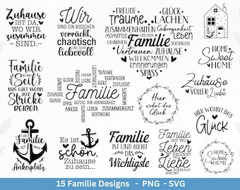 German plotter file family - plotter file heart svg - family svg - German sayings svg - plotter file gift - Cricut - laser file