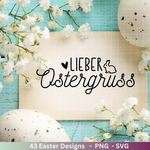 Deutsche Ostern Plotterdatei Bundle svg Ostern Designs deutsch Ostern Cricut Silhouette Ostern Schriftzüge Digistamp Frohe Ostern Bild 8