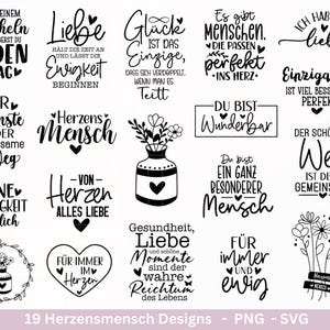 Duits plotterbestand Herzensmensch- Danke Svg - Beste vrienden Svg - Vanuit het hart svg - Cricut - Favoriete persoon Svg - Liefde svg - Laserbestand