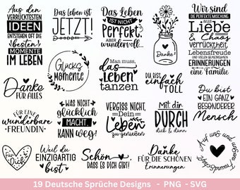 Plotter file Thank You - Best Friends SVG Bundle - Cricut Silhouette - Favorite Person SVG - Glad You're Here - German Sayings SVG