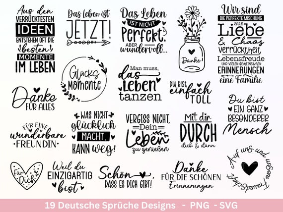 Plotterdatei Danke- Best Friends Svg Bundle - Cricut Silhouette - Lieblingsmensch Svg - Schön dass es dich gibt - Deutsche Sprüche svg