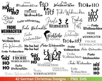 Frohe Weihnachten Plotterdatei Svg Png - Plotterdatei Weihnachten - Schriftzüge Weihnachten deutsch - Silhouette Cricut Download - Ho Ho Ho