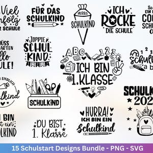 Archivo de trazador alemán inscripción escolar svg png - inicio de la escuela svg - dichos de inicio de la escuela - Cricut Silhouette - regalo de inscripción escolar inicio de la escuela png