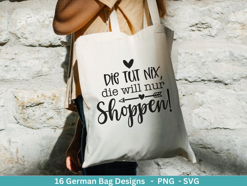 Deutsche Sprüche für Beutel Plotterdatei Taschensprüche Bundle svg Jutetasche plotten svg Cricut Silhouette Eine von den Juten Bild 3