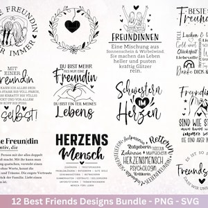 Deutsche Plotterdatei Beste Freundin- Geschenk Freundin - Laserdatei - Schwester Svg - Freundschaftssprüche - Freundschaft Svg - Cricut Svg
