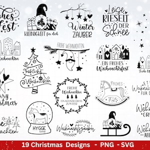 Plotterdatei Weihnachten -  Frohe Weihnachten svg- Schriftzüge Weihnachten deutsch - Silhouette Cricut - Wichtel svg- Laserdatei Weihnachten
