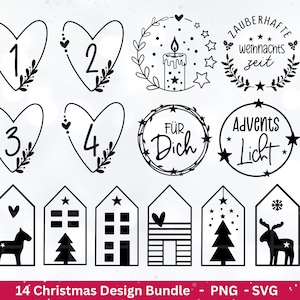 Archivo de trazador de Navidad - Archivo de trazador de Adviento - Números de Adviento svg - Navidad svg - Luz de Adviento - Archivo láser - Regalo de Navidad