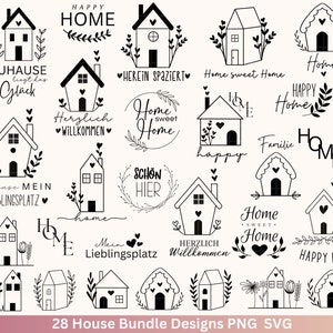Plotterdatei Home svg -  Zuhause Schriftzug Sprüche svg - Clipart Plotterdatei Deutsch - Cricut Silhouette Studio Plotterdatei - digital