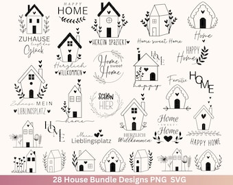 Plotter file Home SVG - Home lettering sayings SVG - Clipart plotter file German - Cricut Silhouette Studio plotter file - digital